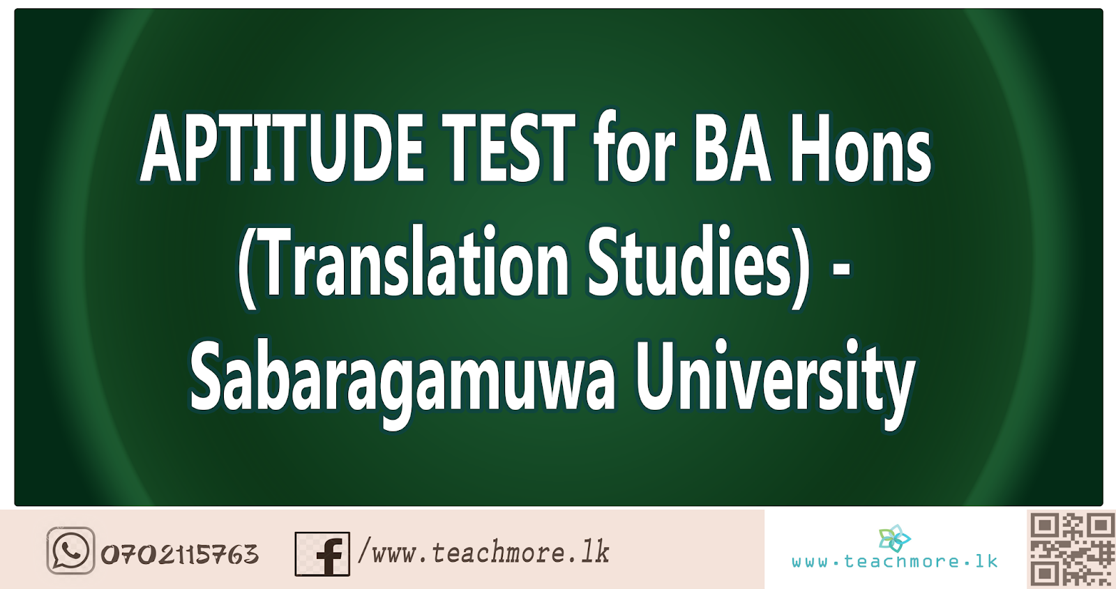 aptitude-test-for-ba-hons-translation-studies-sabaragamuwa-university-teachmore-lk