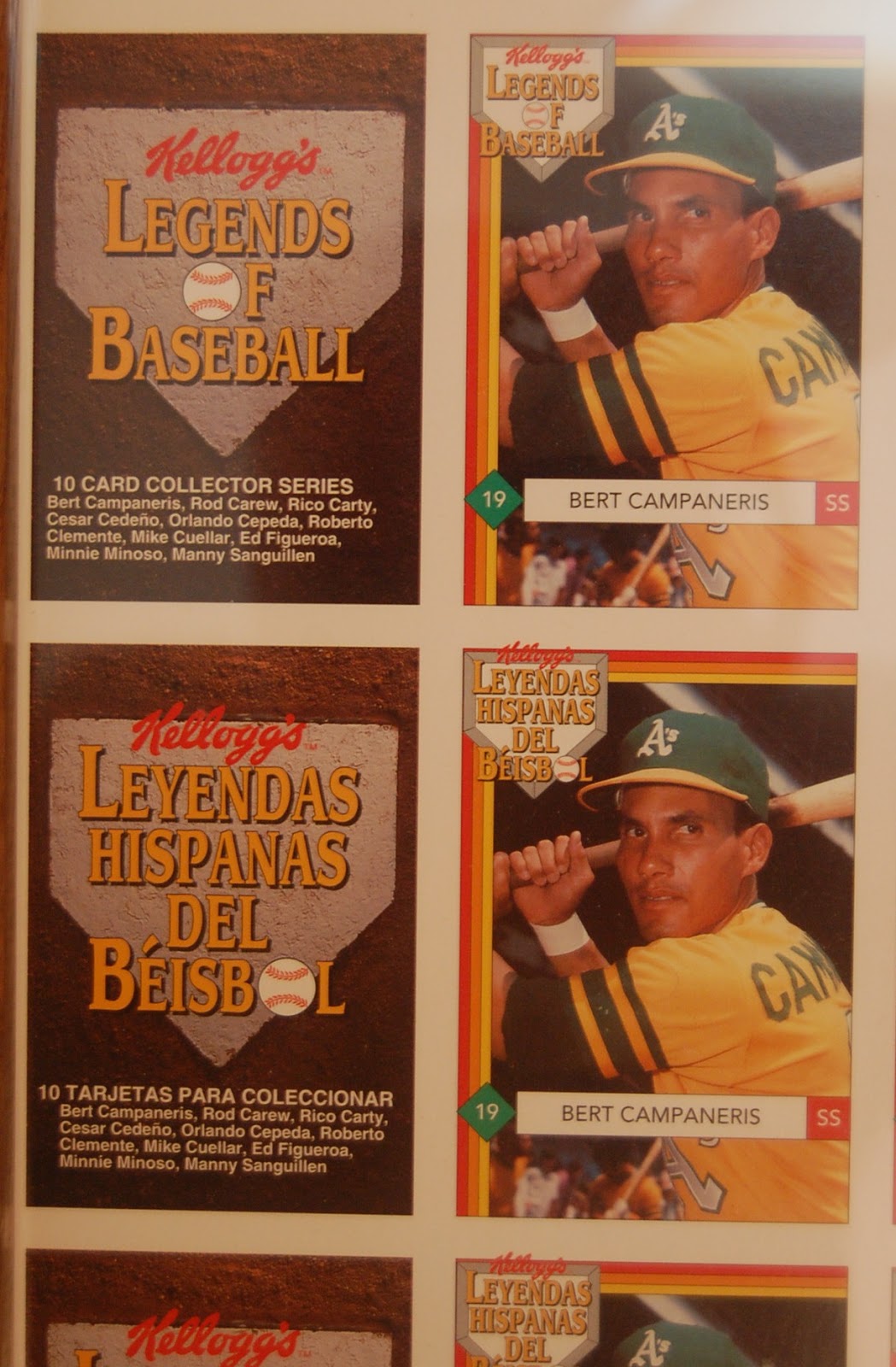 RunFore!Kellogg's Baseball Cards 1991 Kellogg's Baseball Cards Hispanic Legends or Leyendas