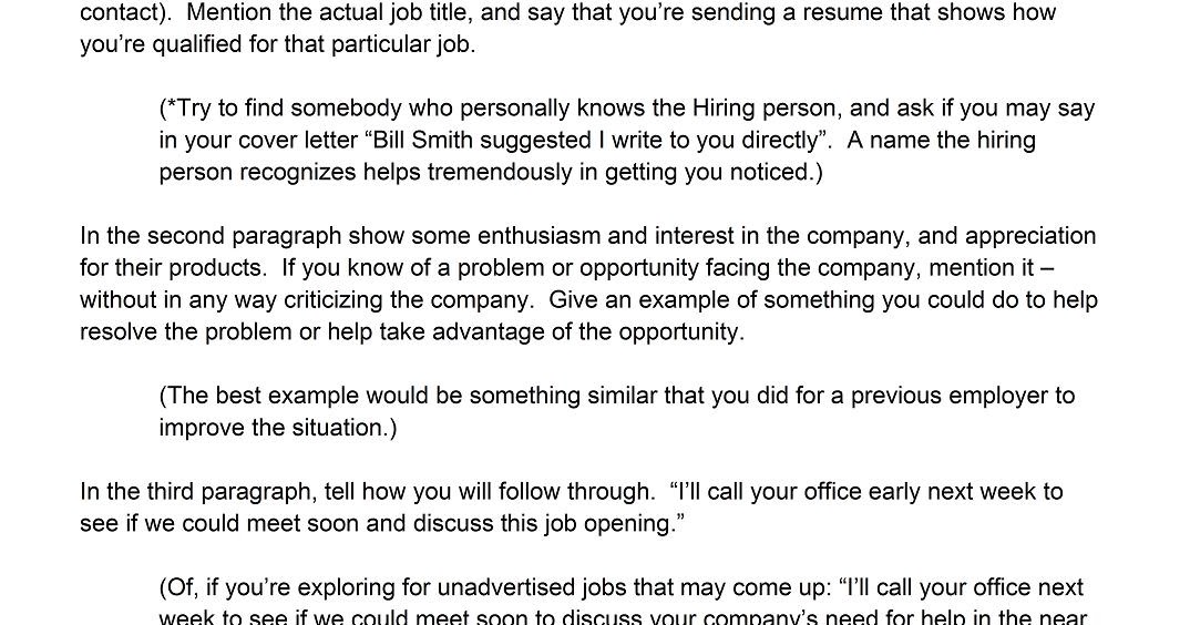 Best way to write a cover letter for resume