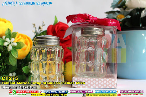 Tempat Merica Tutup Stainless Include Mika