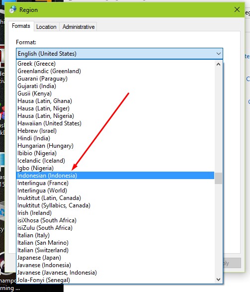 Cara Merubah Format Jam ke Indonesia di windows 10 - tes tema