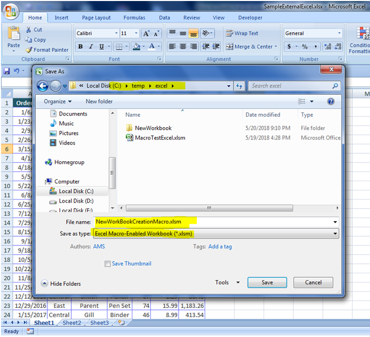 How to create/record macro to save the sheet in a separate excel ...