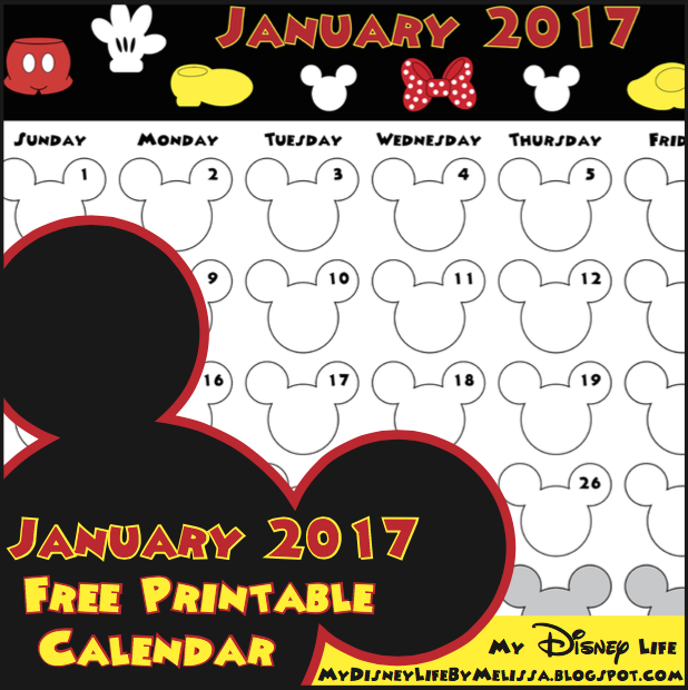 My Disney Life: January 2017 Calendar My Disney Life: January 2017 Calendar