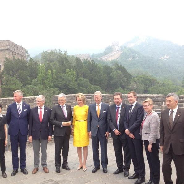 Queen Mathilde and King Philippe of Belgium visited the Great Wall of China in Badaling 