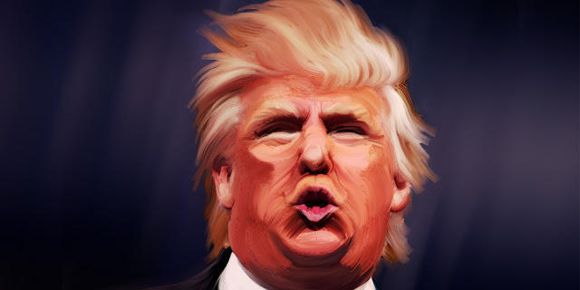 Caricature of Donald Trump by DonkeyHotey (July 4, 2015)