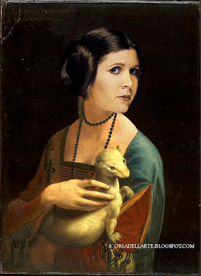 Principessa Leila con ermellino -Leonardo Omaggio a Carrie Fisher-Principessa Leila con l'ermellino-Leonardo da Vinci