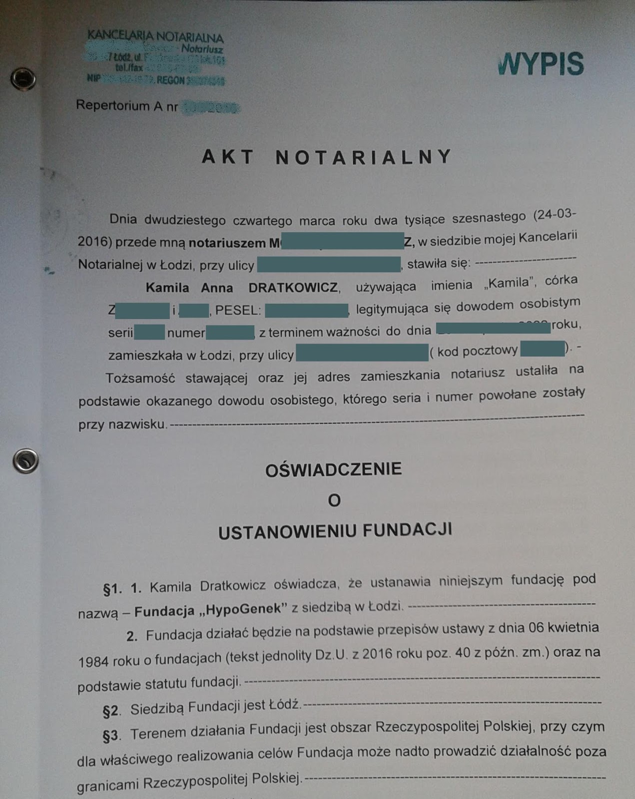 Akt notarialny