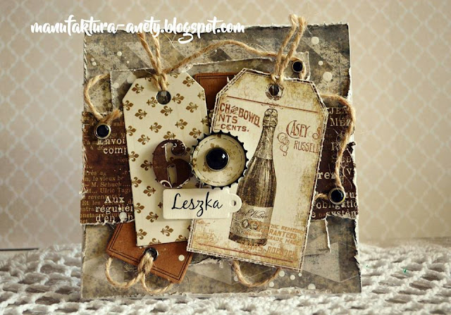 kartka urodzinowa praca scrapbookingowa w stylu clean&simple