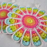 Crochet Pattern Flower Potholder