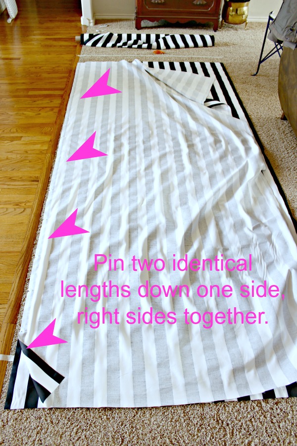 HOW TO MAKE A LINED CURTAIN PANEL BLACK AND WHITE STRIPED CURTAINS