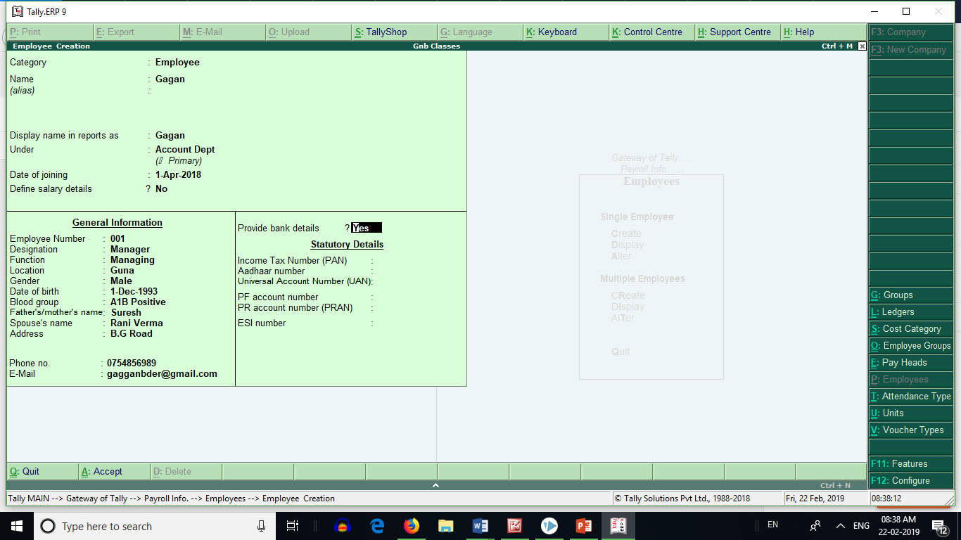 Payroll Accounting In Hindi payroll in tally erp9 in hindi Full Payroll