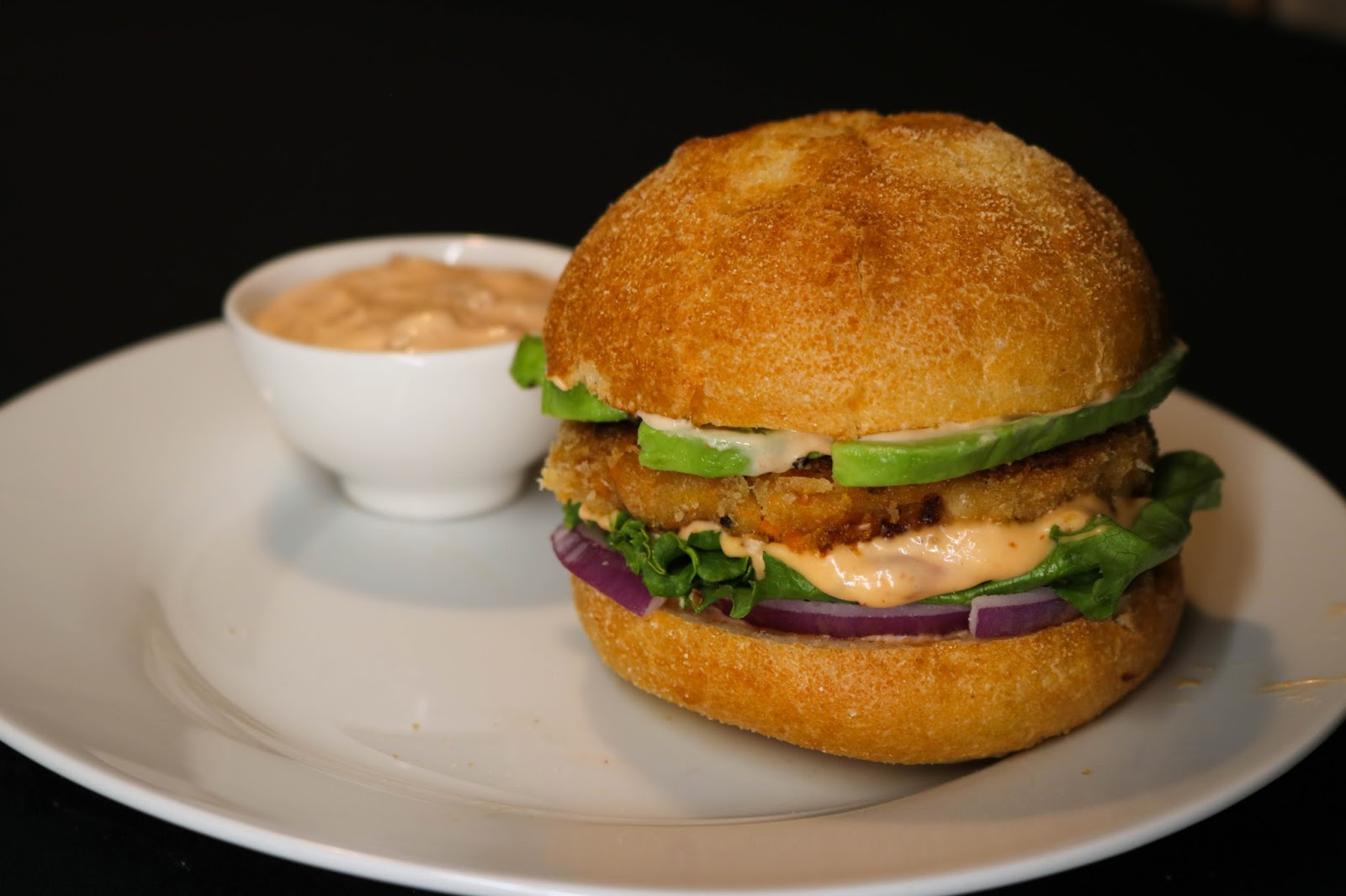 Yam Burgers with Chipotle Mayo