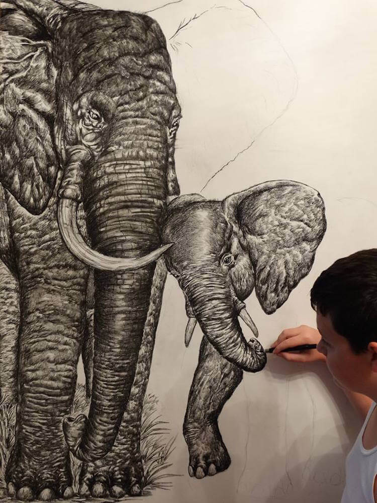 15-Year-Old Boy Illustrates Stunning Animal Drawings From Memory 15-Year-Old Boy Illustrates Stunning Animal Drawings From Memory