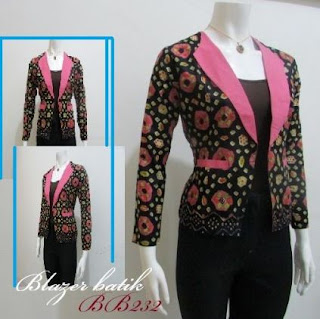 Model blazer batik kombinasi celana panjang Model blazer batik kombinasi celana panjang