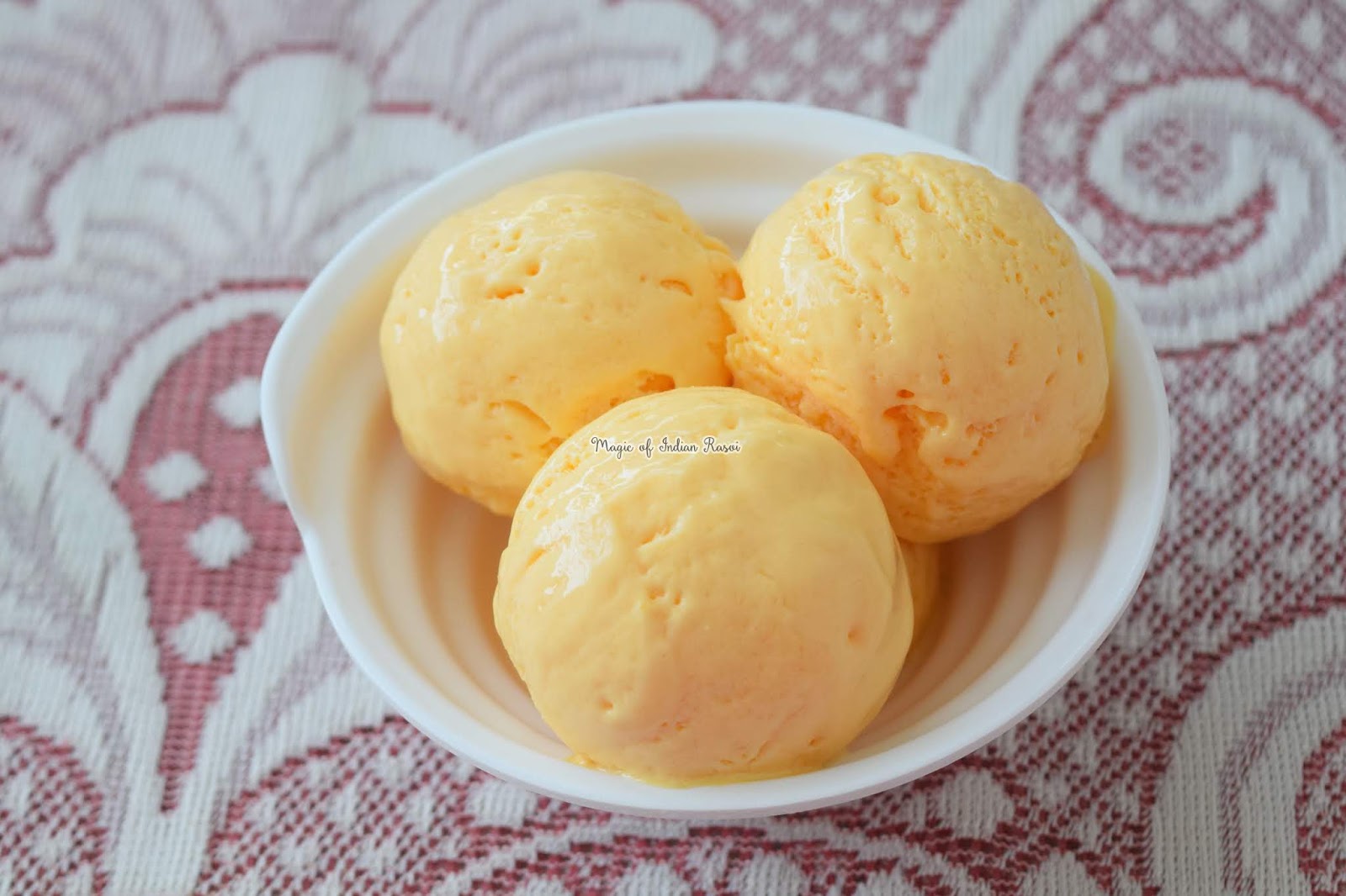 Mango Ice Cream with Amul Fresh Cream - मैंगो आइस क्रीम अमूल क्रीम के साथ  रेसिपी - Priya R - Magic of Indian Rasoi