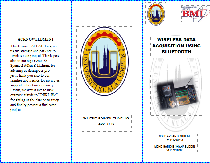 Final Year Project : Wireless Data Acquisition Using Bluetooth