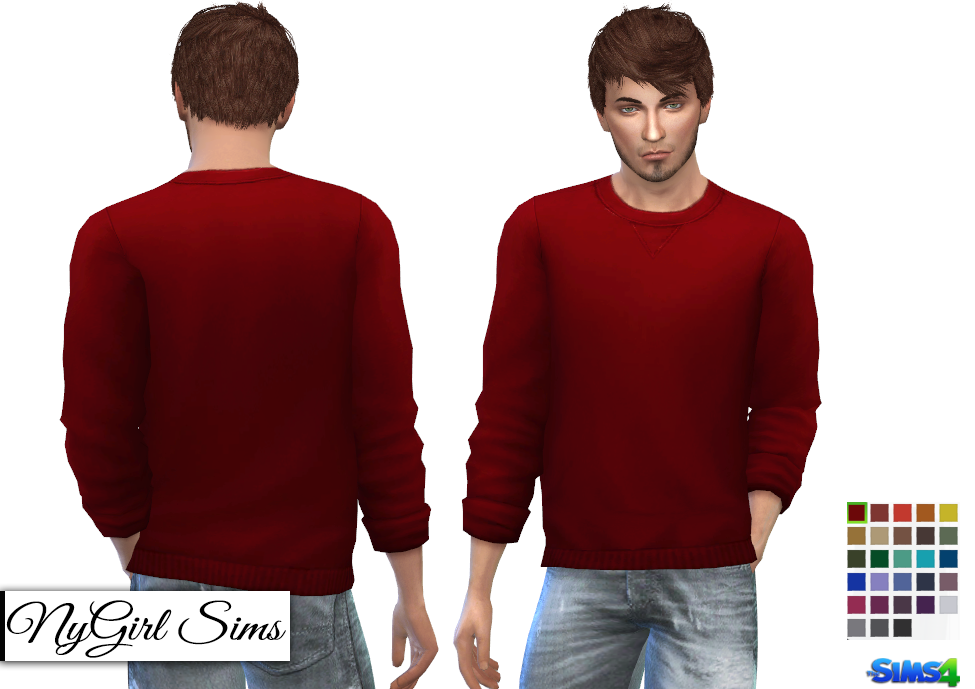 NyGirl Sims 4: Rolled Sleeve Sweatshirt