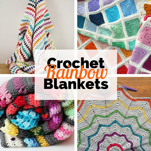 Crochet rainbow blankets: 6 free crochet patterns | Happy in Red Crochet rainbow blankets: 6 free crochet patterns | Happy in Red