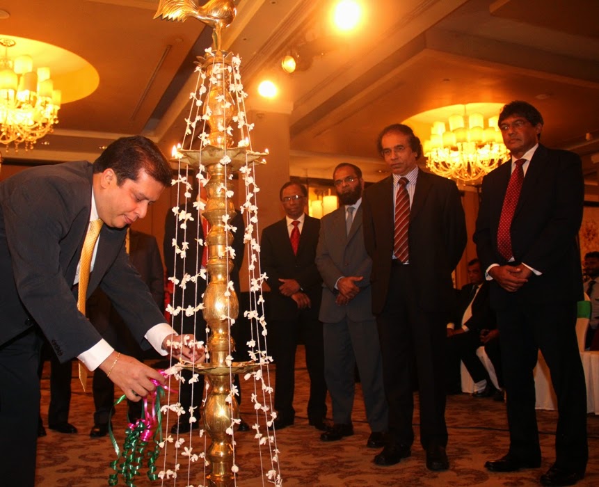 Mr. Lakshman Silva, CEO DVB lighting the official oil lamp