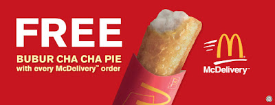 McDonalds McDelivery Free Bubur Cha Cha Pie Promo