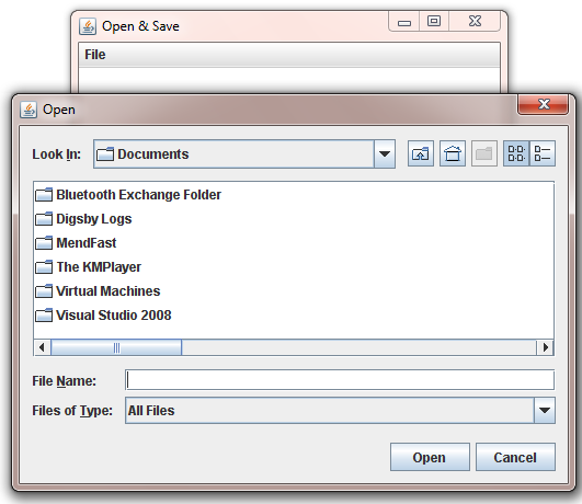 Java Programs : FileDialog box in java