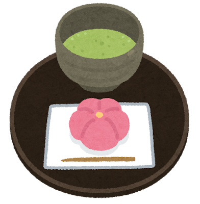 茶菓子とお茶のイラスト