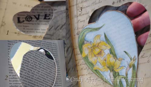 Mixed Media, Altered Art, milk and cookies, Valentine's Day, Daffodil painting, tablescape, Cindy Rippe