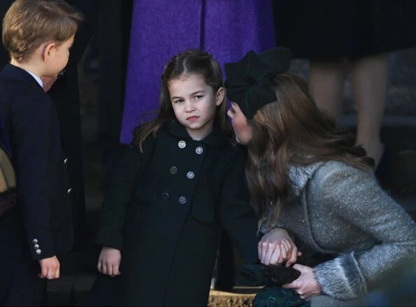 Kate Middleton, Princess Charlotte, Prince George, Princess Beatrice, Princess Eugenie, Countess of Wessex at Christmas Day