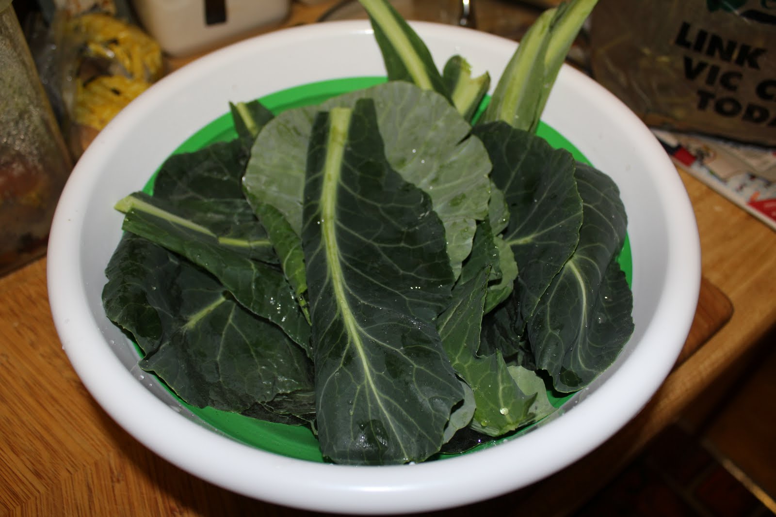from our back porch lookin' in... Harvesting and Freezing Collard Greens