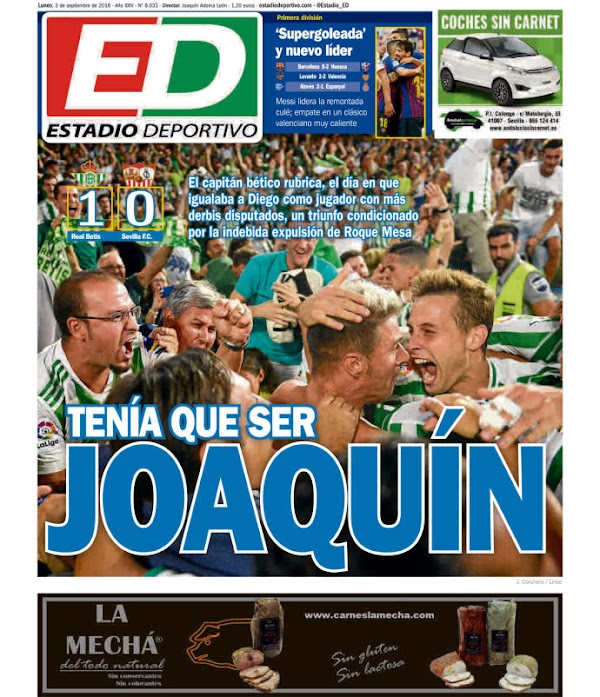 Betis, Estadio Deportivo: "Tenía que ser Joaquín"