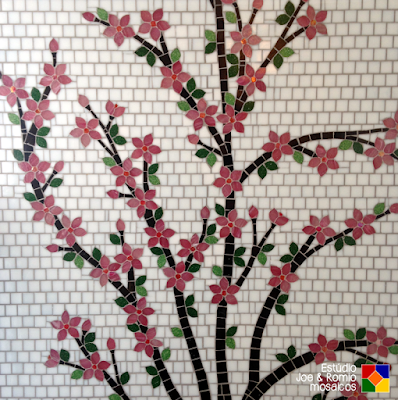 Detalhes do painel "Cerejeira em flor"