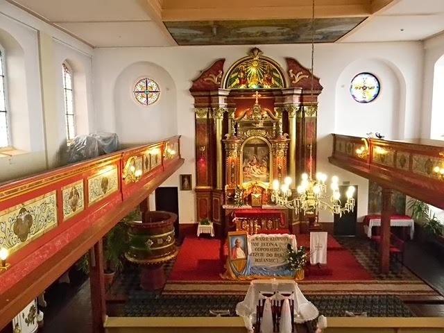 widok z chóru kościół, Białołęka, Pęcław