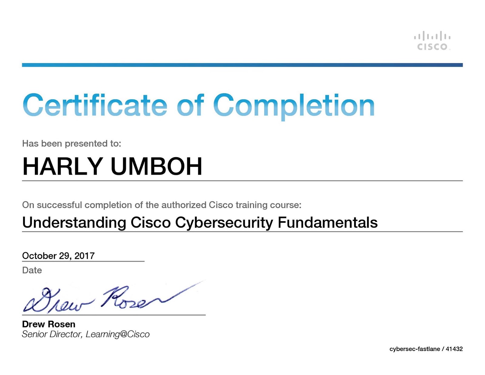 HARLY UMBOH: Lulus Sertifikasi CCNA Cyber Ops HARLY UMBOH: Lulus Sertifikasi CCNA Cyber Ops