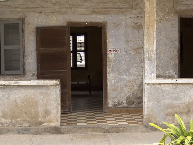 Doorway into S-21 Prison, now Tuol Sleng Genocide Museum in Phnom Penh Cambodia
