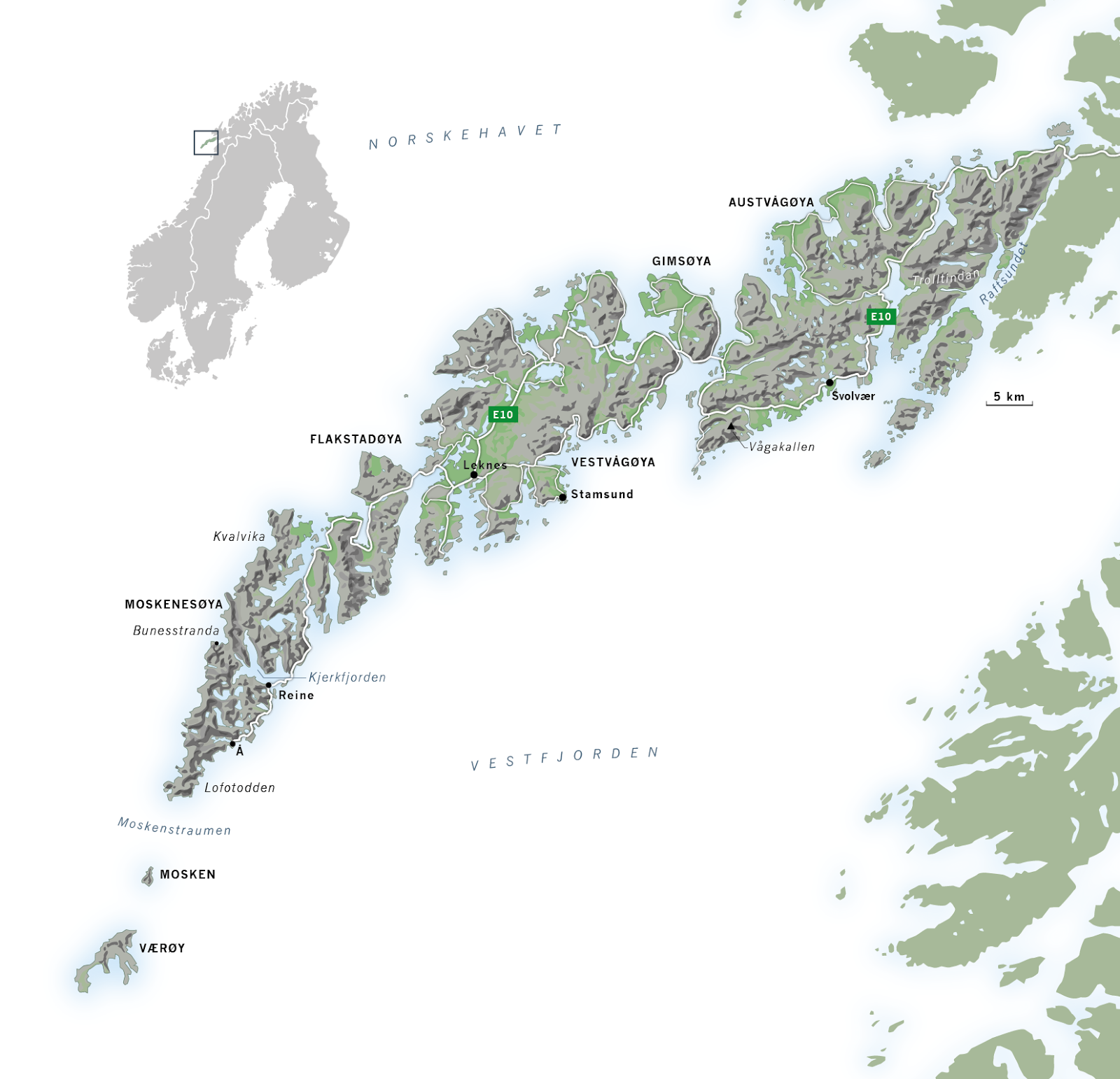Paris Grafik: Topografisk karta över Lofoten