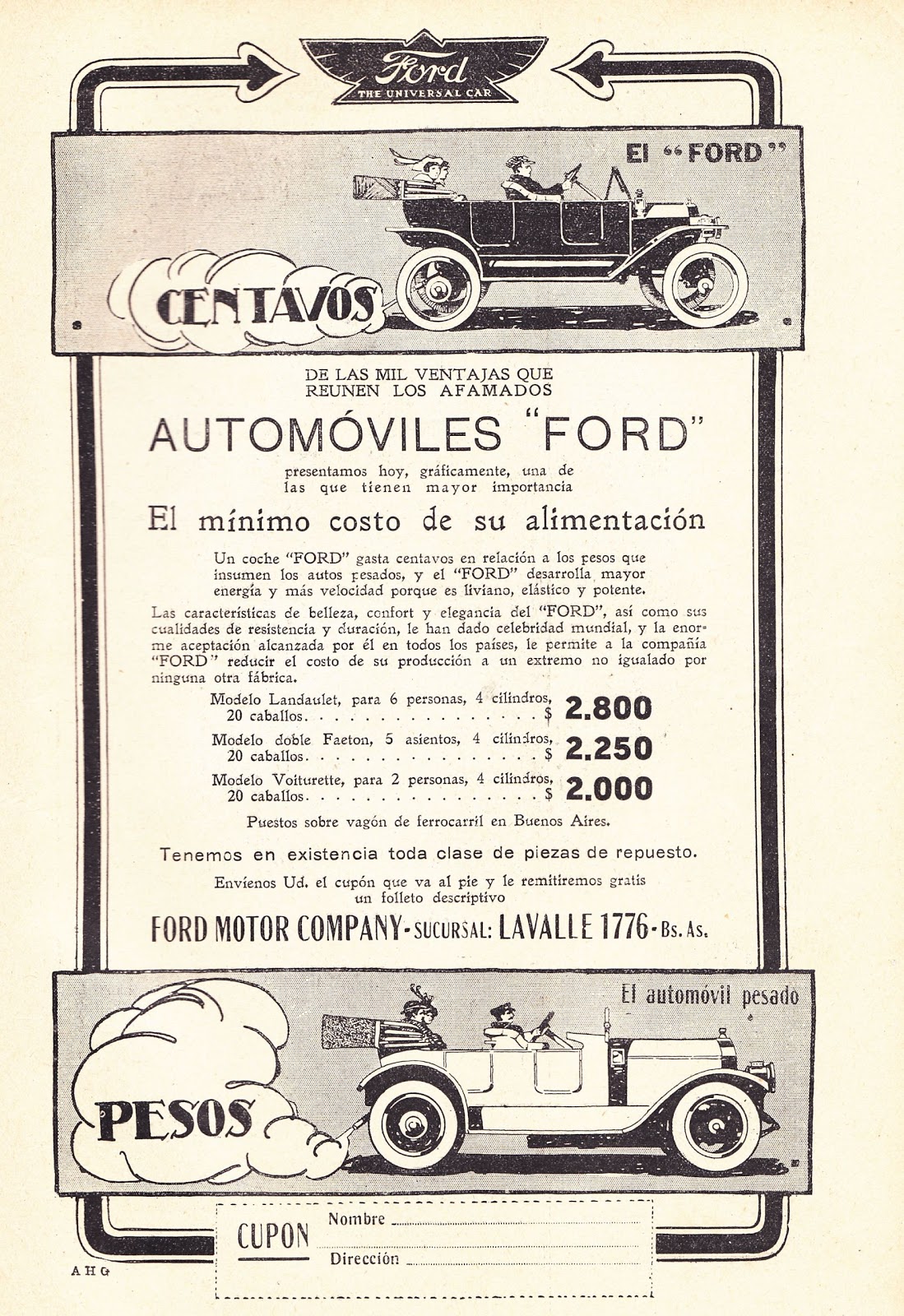 publicidad Ford 1915
