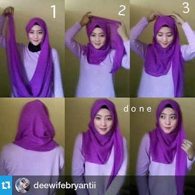 Cara Memakai Jilbab Paris Segi Empat Polos Cara Memakai Jilbab Paris Segi Empat Polos