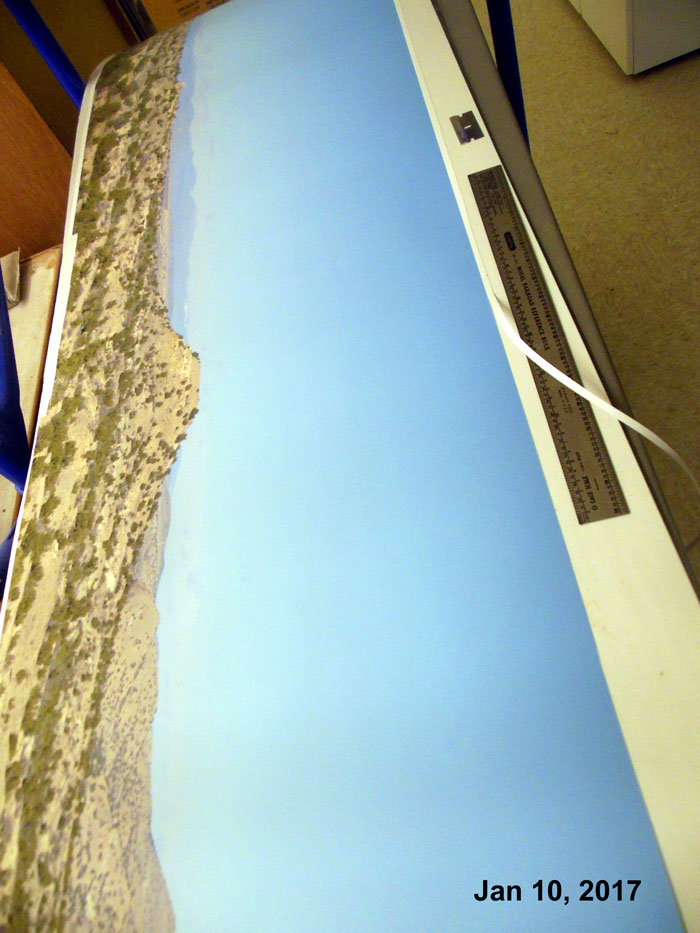 Tracks across Nevada Installing the photo backdrops