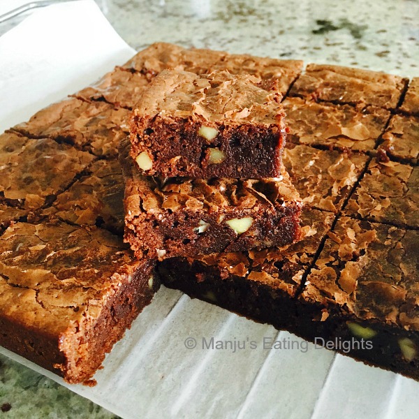 Manju's Eating Delights Chocolate Brownies with Walnuts