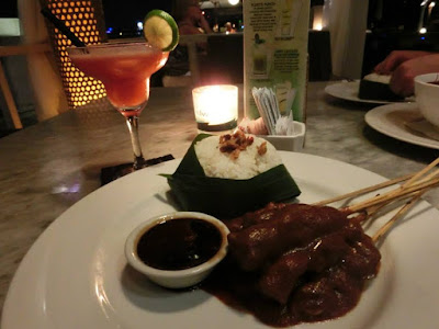 Indonesian chicken satay at Boardwalk Restaurant Kuta