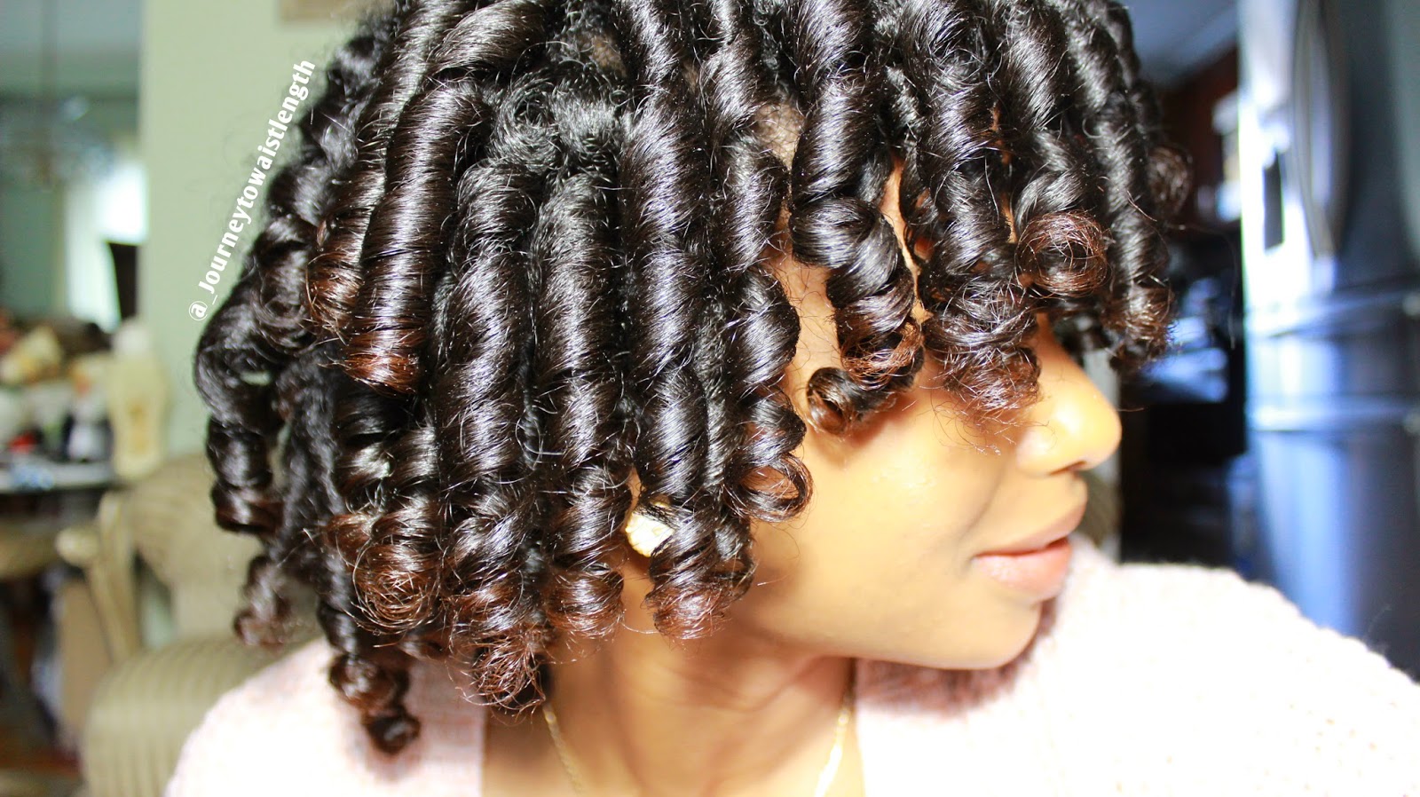 Flexi Rod Curls On Transitioning Hair Journey To Waist Length