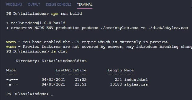 Tampilan Terminal VS Code Saat NPM RUN DEV