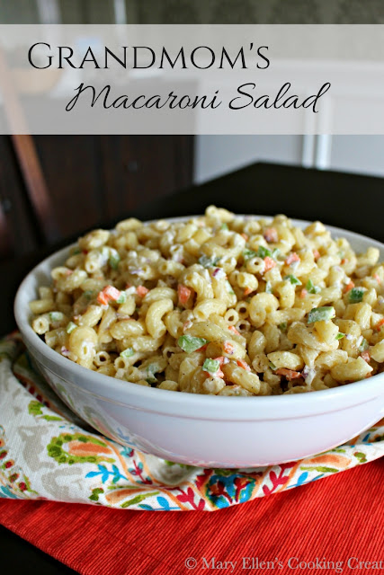 A creamy macaroni salad with crunchy veggies. The perfect side for any summer party or barbecue. Elbow noodles, mayonnaise, green pepper, red onion and carrots.