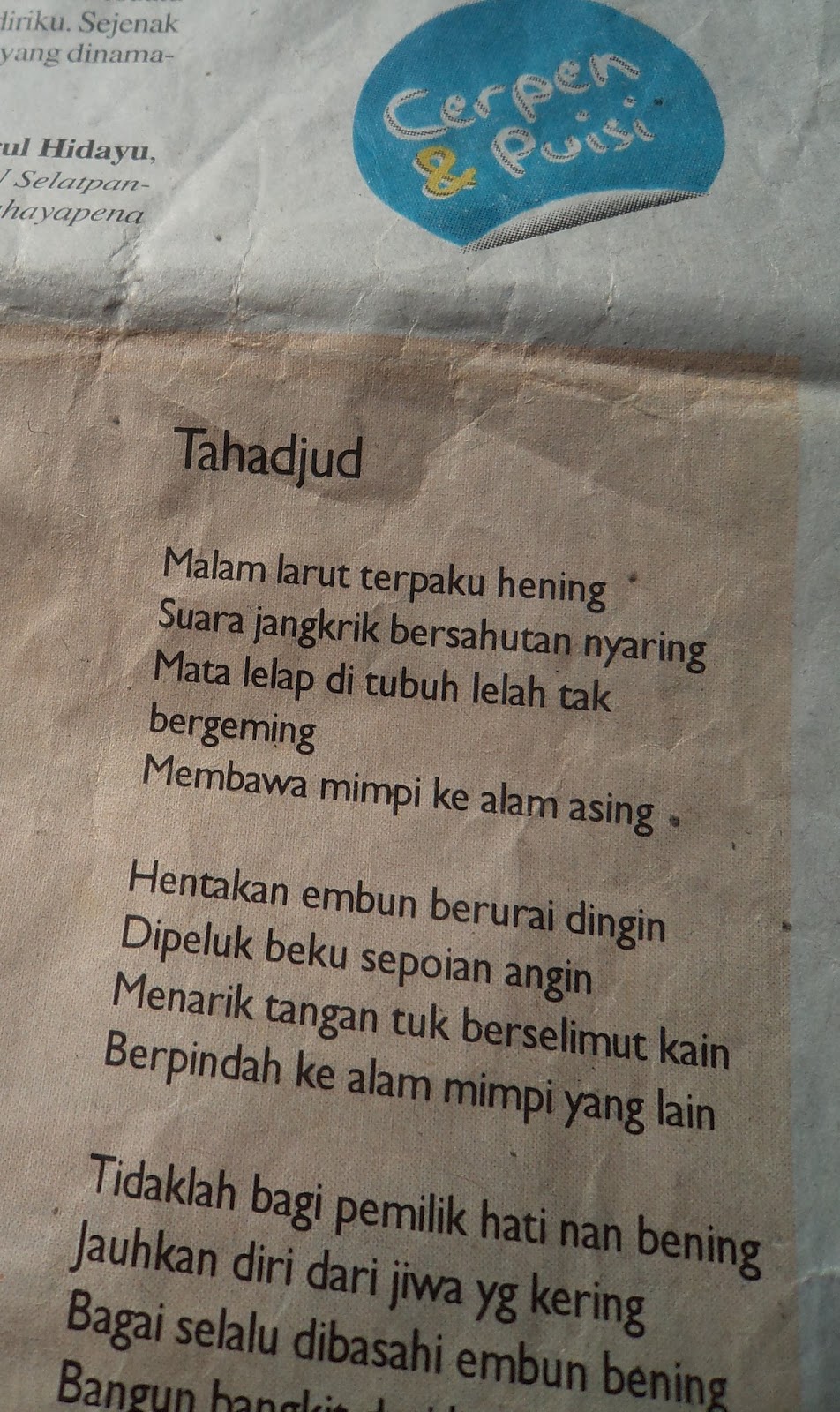 Puisi Tahajud Nashhah