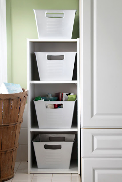 how to makeover dollar store bins for pretty organization