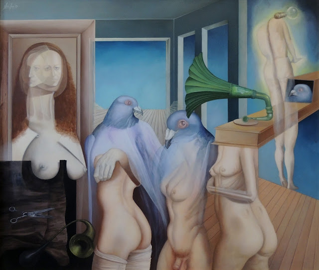 Gregorio Sabillón pintura cuadro surrealimo desnudo