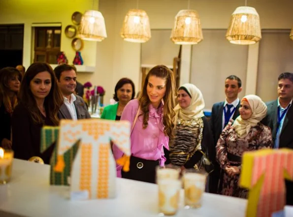 Queen Rania of Jordan visited the Jordan River Foundation’s (JRF) 20th Annual Handicrafts Exhibition titled “Heritage