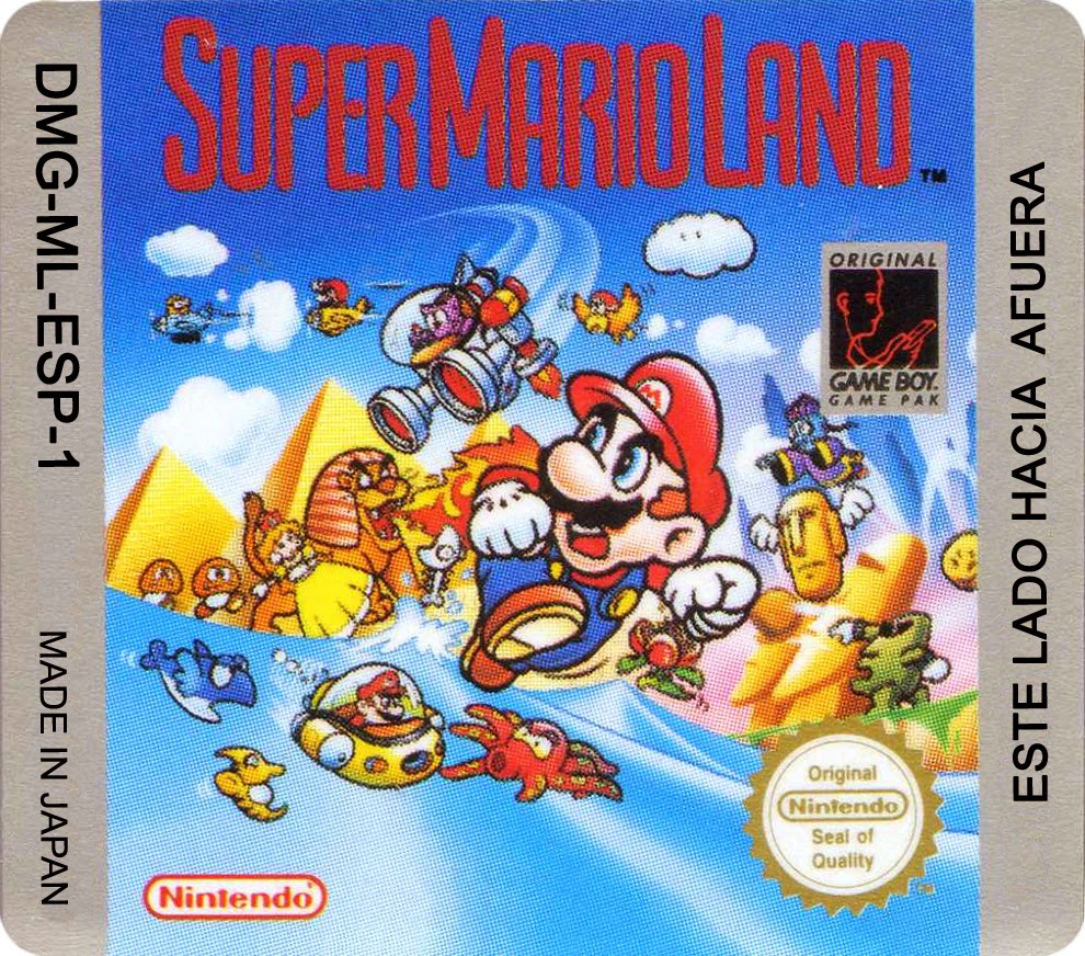 Solo una partida mas: Super Mario land Game boy Cover Cassette and sticker