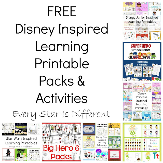 FREE Disney Inspired Learning Printables and Activities for Kids