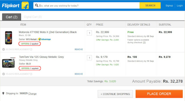 Where to enter coupon code on flipkart